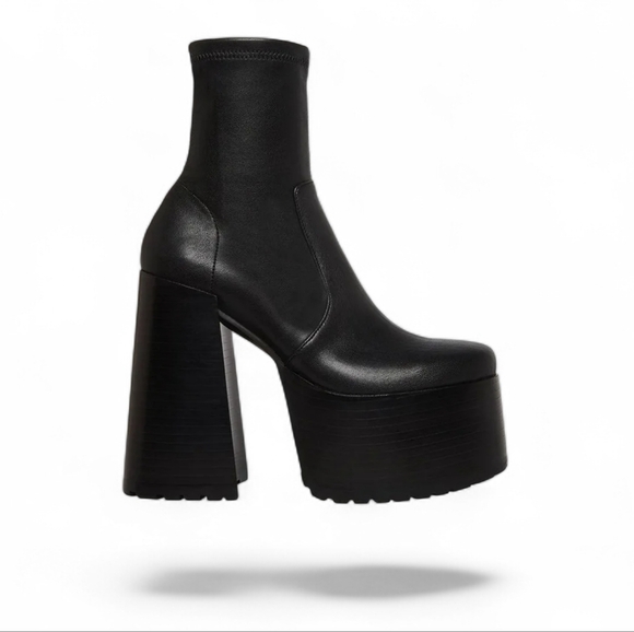 NWT Steve Madden Chunky Black Platform Ankle Boots Kyana 5.5 - Picture 7 of 15